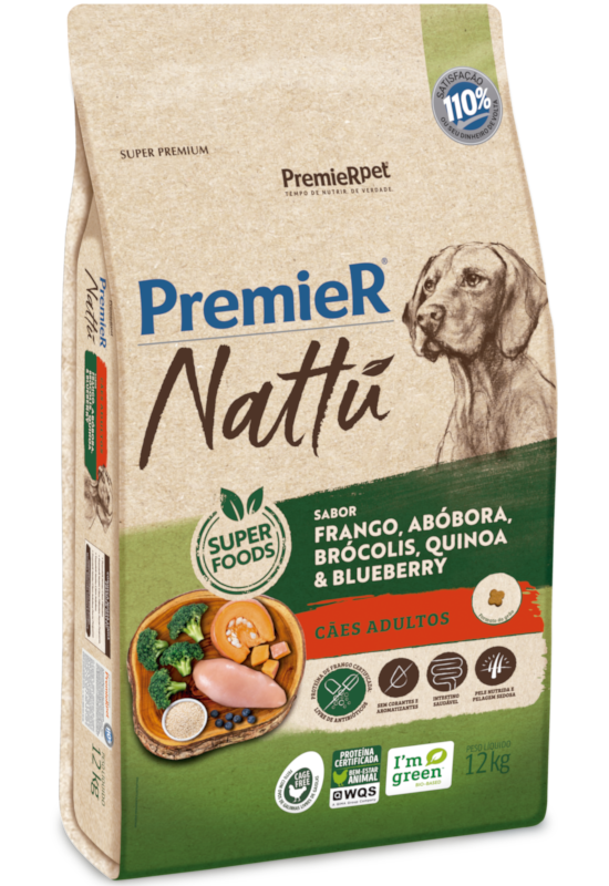 Imagem de Premier Cães Adultos - 12kg - Frango, Abóbora, Brócolis, Quinoa e Blueberry