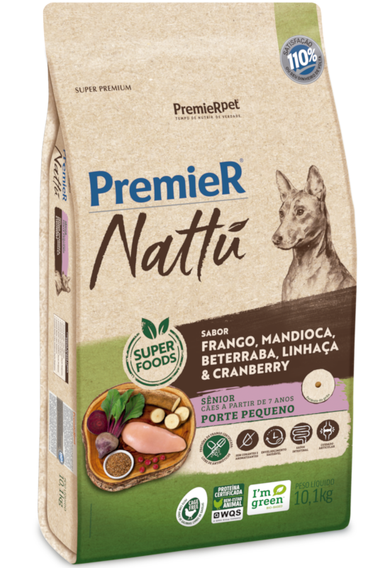 Imagem de Premier Cães Sênior Pequenos - 10,1kg - Frango, Mandioca, Beterraba, Linhaça e Cranberry 