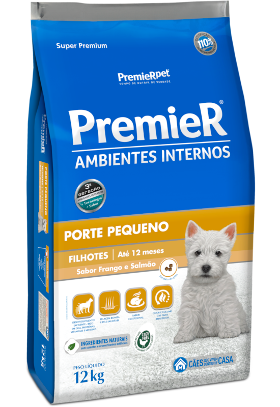 Imagem de Premier Cães Filhotes Pequenos - Frango e Salmão 12kg