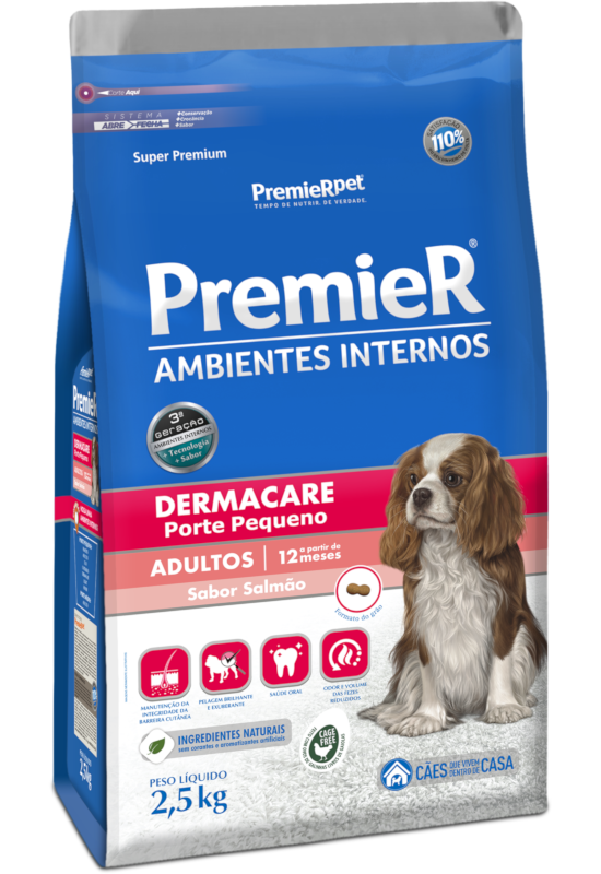 Imagem de Premier Cães Adultos  Pequenos Dermacare - Salmão 