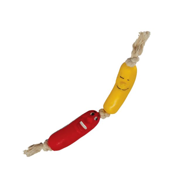 Imagem de Brinquedo salsicha dupla com corda
