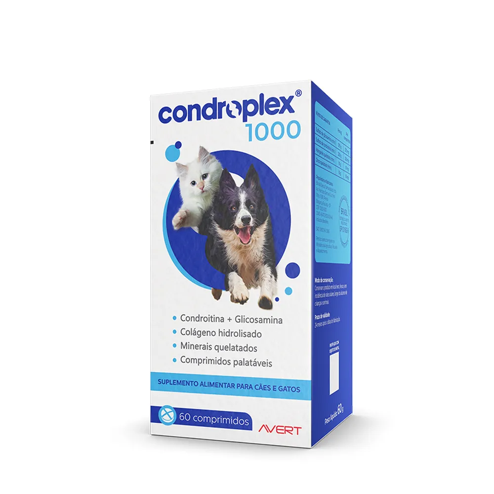 Imagem de Condroplex 1000 para Cães e Gatos Comprimidos Palatáveis 60 comprimidos