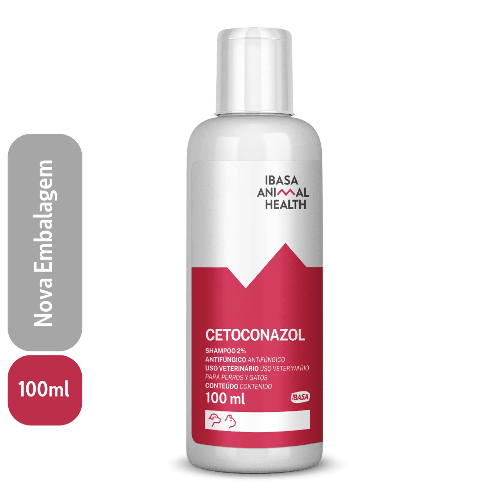 Imagem de Shampoo de Cetoconazol 2% - Antifúngico para Cães e Gatos Ibasa 100ml
