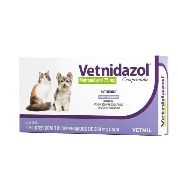 Imagem de Vetnidazol Antimicrobiano - 75mg - 10com