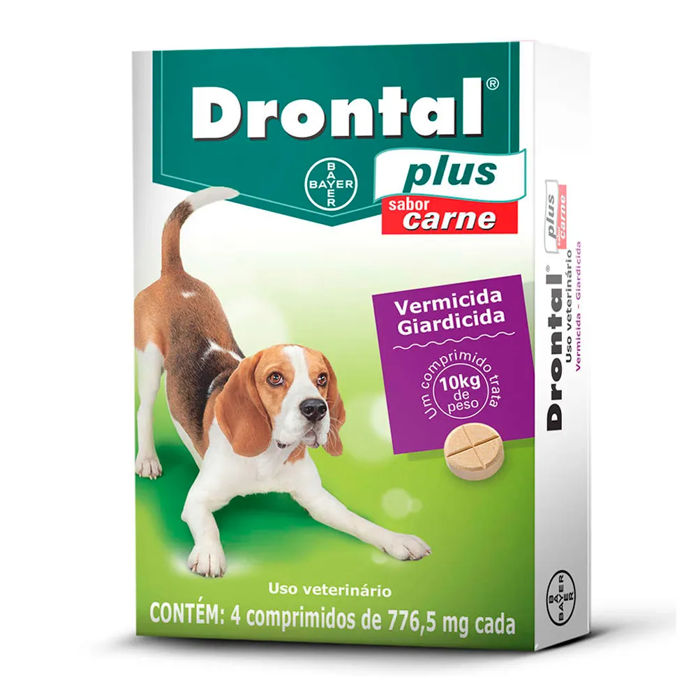 Imagem de Drontal Plus para Cães - até 10kg - 776,5mg - 4 Comprimidos