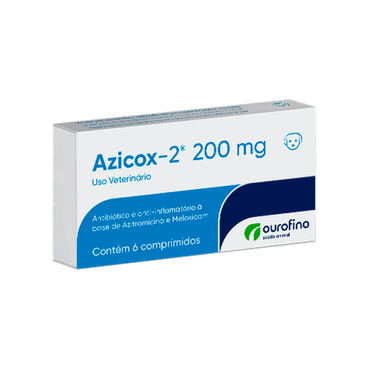 Imagem de Azicox-2 200mg Antibiótico para Cães e Gatos Ourofino 6 comprimidos