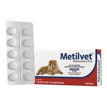 Imagem de Metilvet Anti-Inflamatório - 20mg - 10 comprimidos
