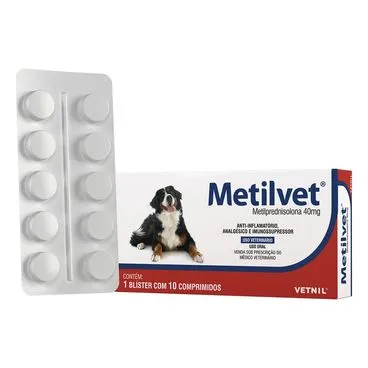Imagem de  Metilvet Anti-Inflamatório - 40mg - 10 comprimidos