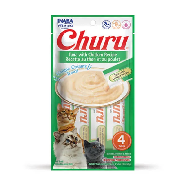 Imagem de Churu Snack Úmido - Atum com Frango - 56g - 4un