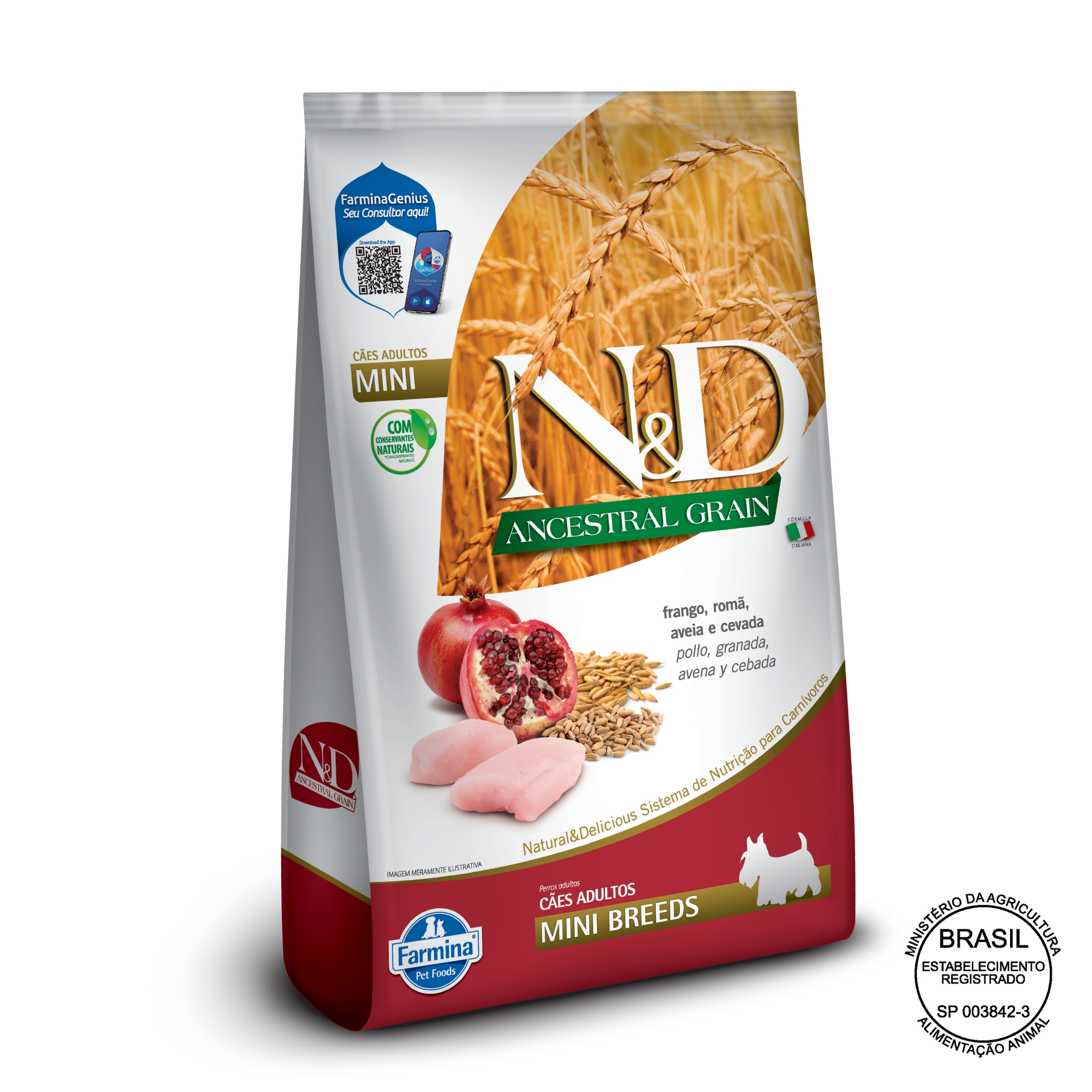 Imagem de N&D Ancestral Grain Cães Adultos de Raças Mini - Frango e Romã