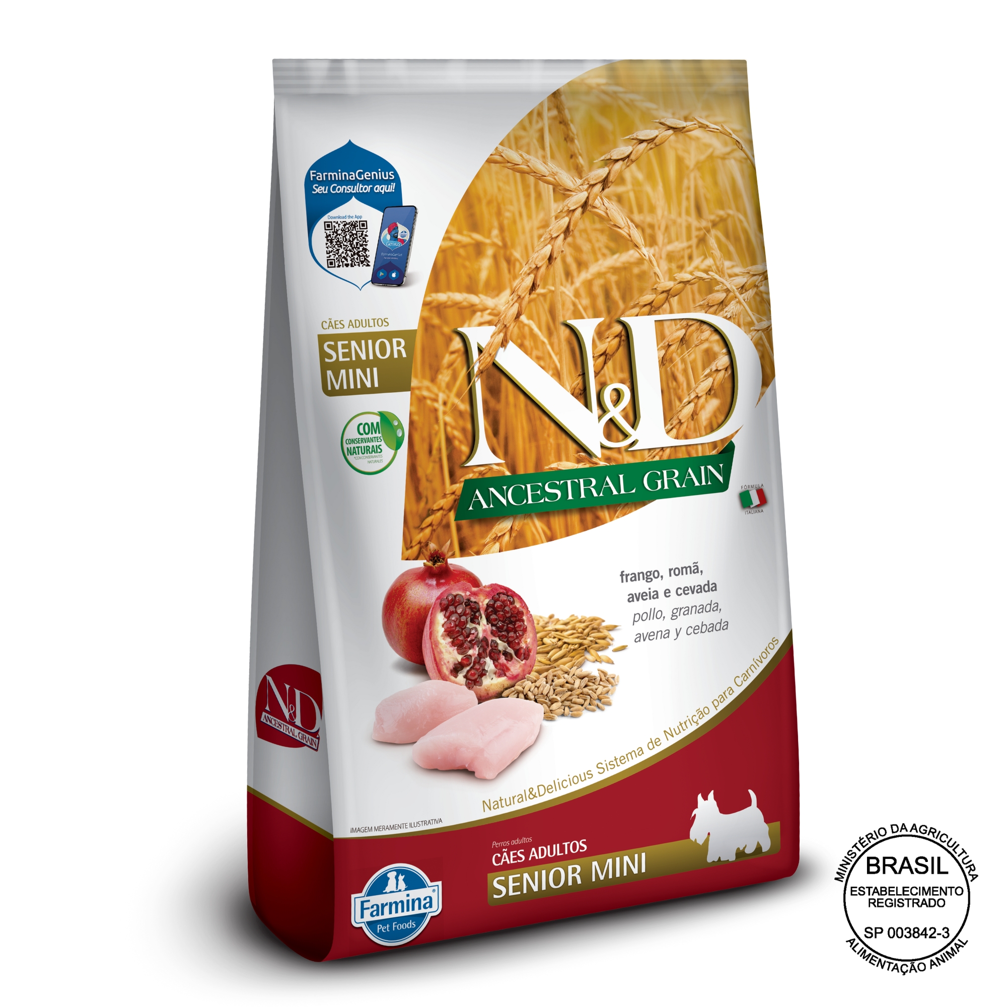 Imagem de N&D Ancestral Grain Cães Sênior de porte Mini - Frango e Romã