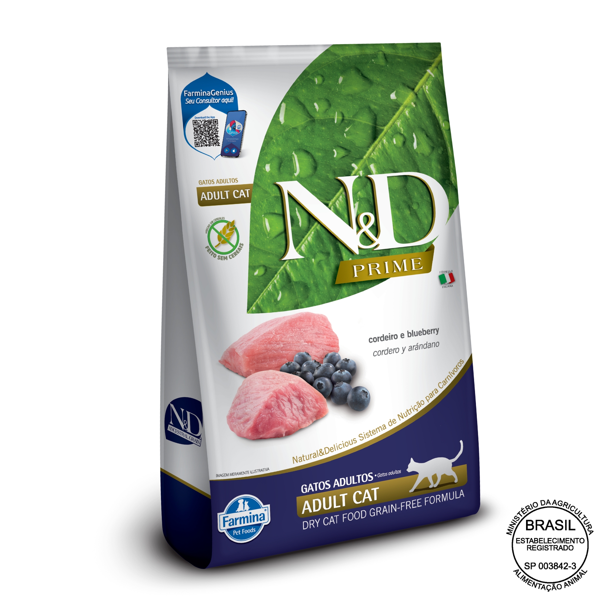 Imagem de N&D Prime Gatos Adultos - Cordeiro e Blueberry