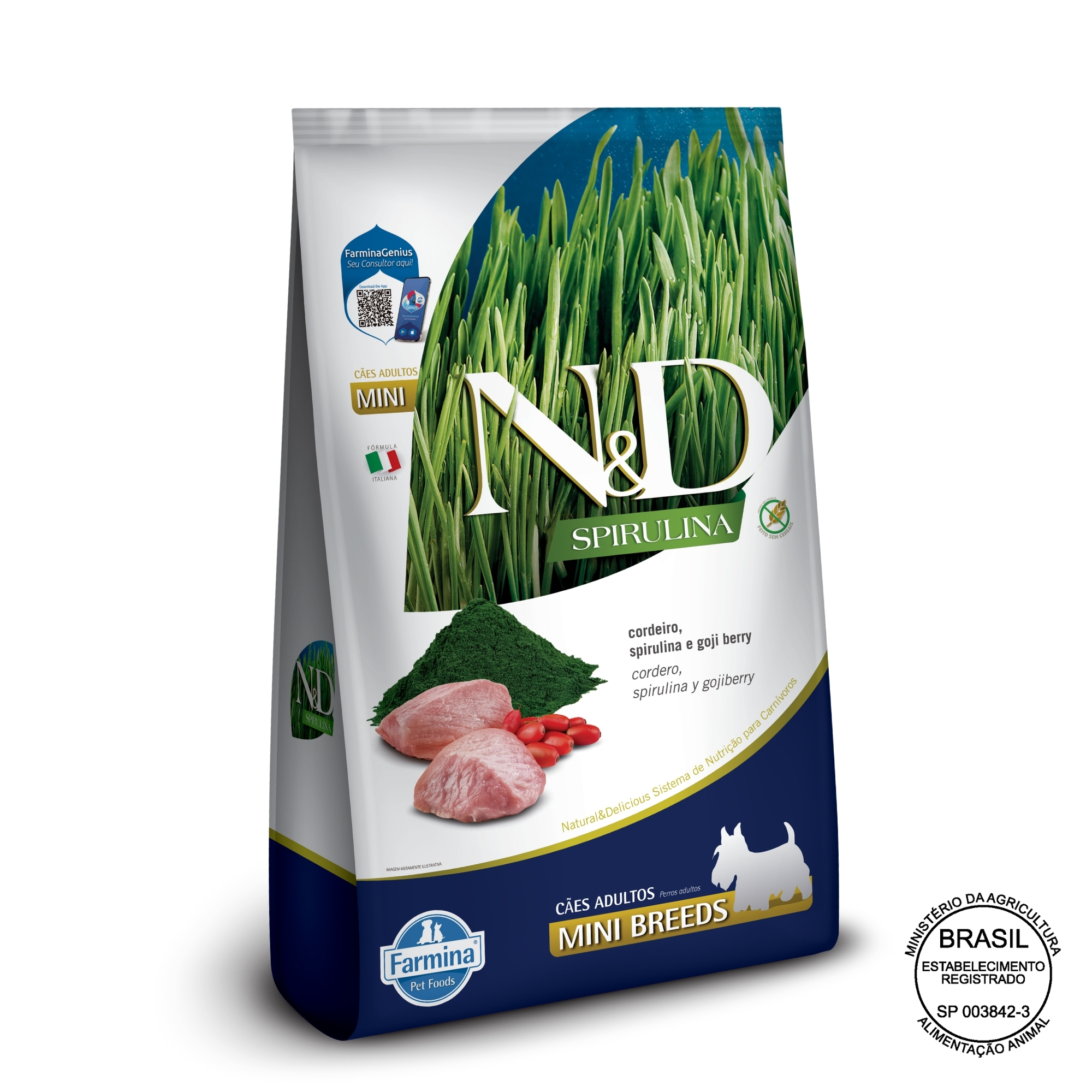Imagem de N&D Spirulina Cães Adultos Mini Breeds - Cordeiro