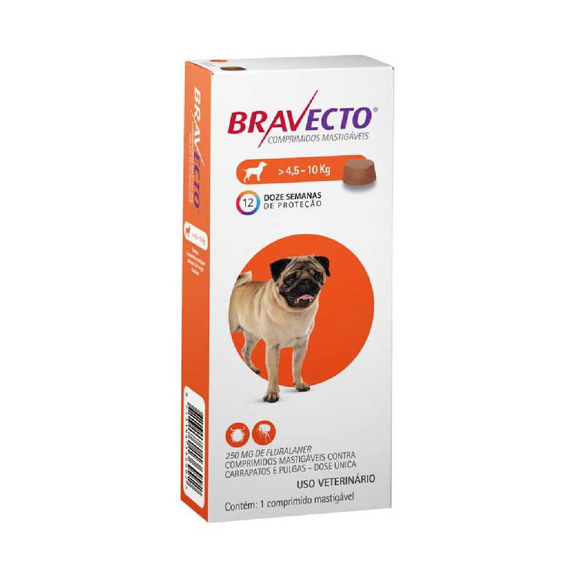 Imagem de Bravecto para Cães 4,5-10kg -  250mg - 1 comprimido