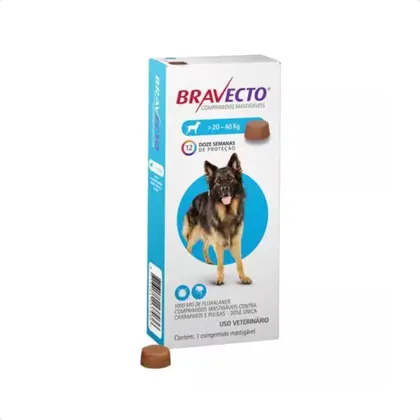 Imagem de Bravecto para Cães 20 a 40kg - 1000mg - 1 comprimido