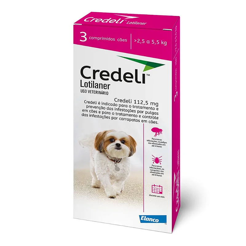 Imagem de Credeli Cães - 2,5 a 5,5kg - 112,5mg - 3 comprimido