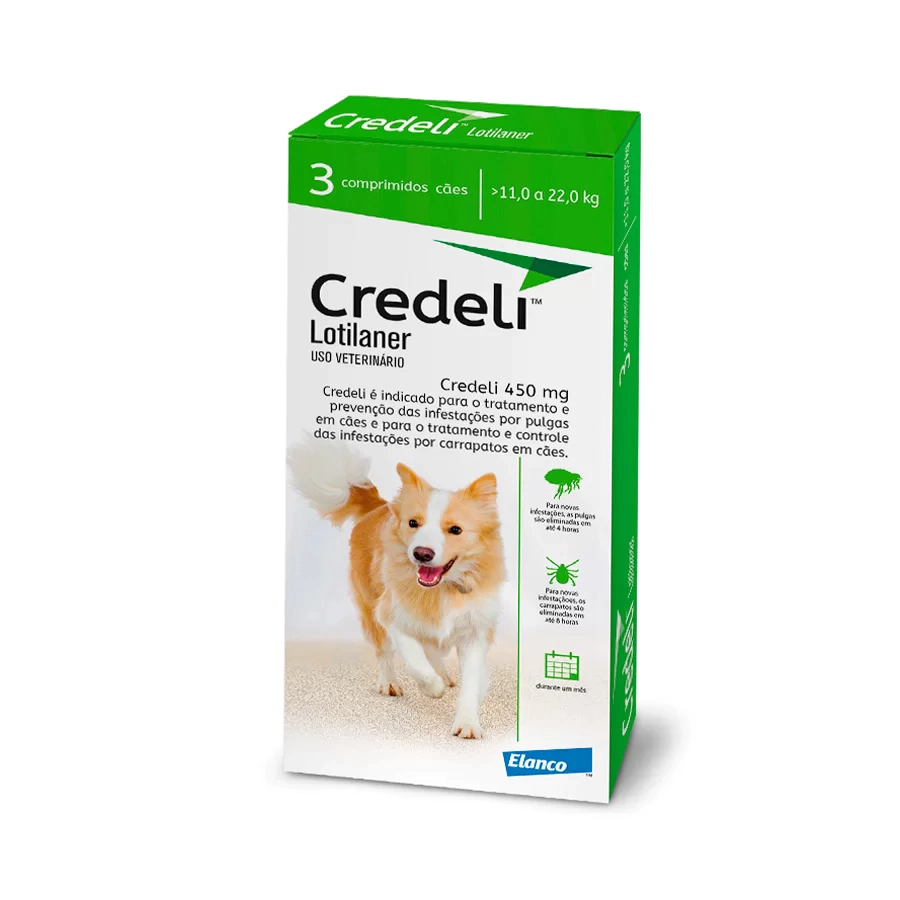 Imagem de Credeli Cães - 11 a 22kg - 450mg - 3 comprimido